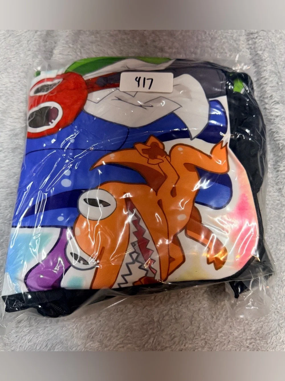 Rainbow Friends Cartoon Character Kids Backpack Set in Multicolor
